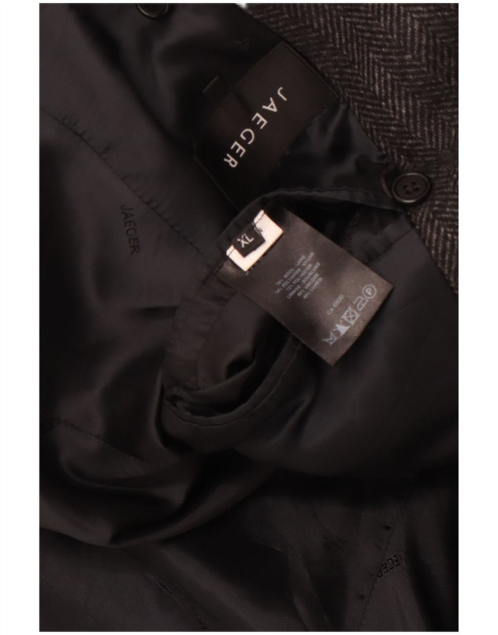 Palton bărbătesc JAEGER Marea Britanie 42 XL Lână gri Herringbone