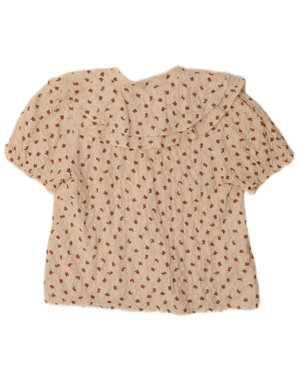 Bluză cămașă cu mânecă scurtă pentru femei Zara UK 6 XS Alb Floral