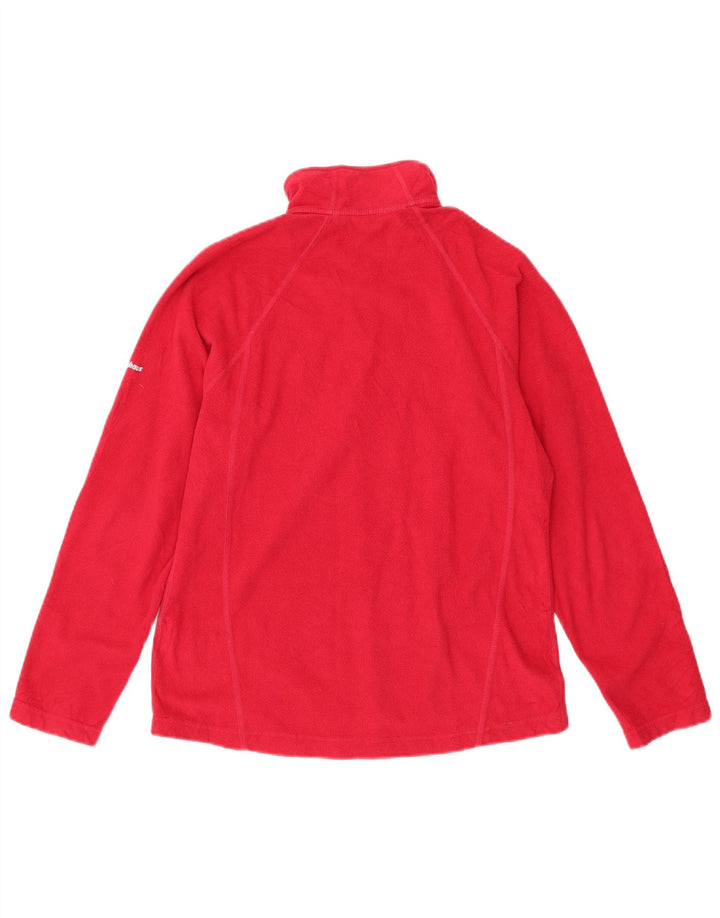Pulover pentru femei BERGHAUS, cu fermoar și gât, din lână UK 12, poliester roz mediu