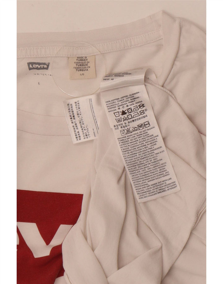Tricou grafic Levi's pentru bărbați Top mare din bumbac alb