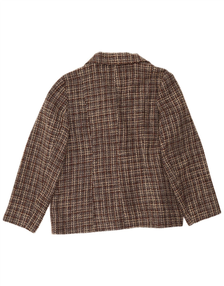 Jachetă Blazer pentru femei din garderobă cu 2 nasturi UK 18 XL, maro, acrilic