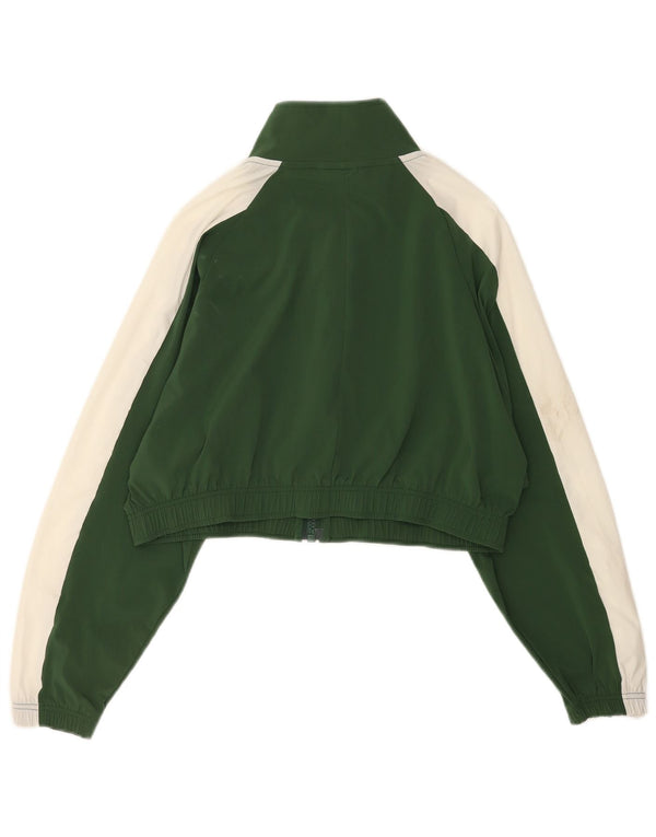 Jachetă de top pentru trening Nike Crop pentru femei UK 10 Mic verde Colorblock