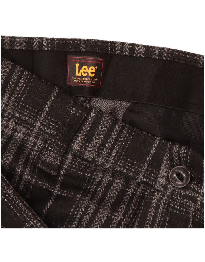 Pantaloni chino pentru femei Lee US 10 Large W30 L30 Poliester cu check negru