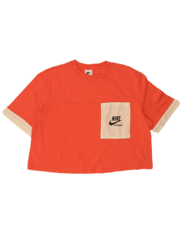 Tricou pentru femei Nike Crop Graphic Top UK 14 Medium Orange Colorblock Bumbac