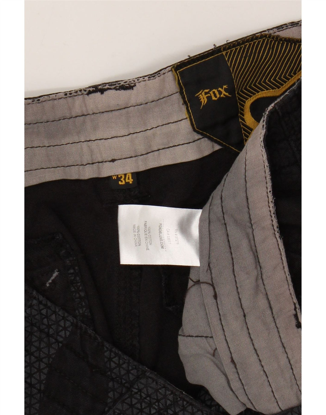 Pantaloni scurti cargo pentru bărbați FOX W34, bumbac, camuflaj, negru