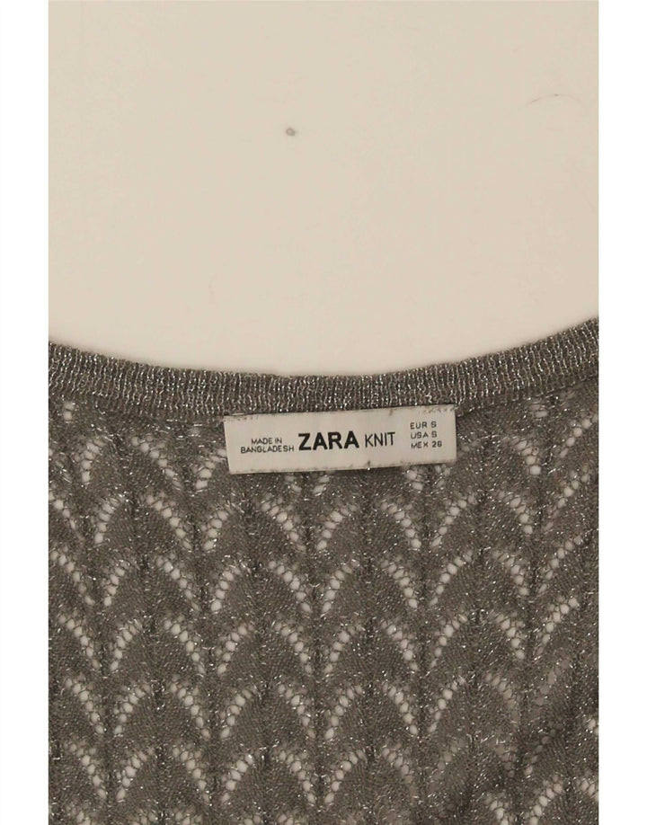 Vestă din croșetat pentru femei Zara UK 8 Small Gri