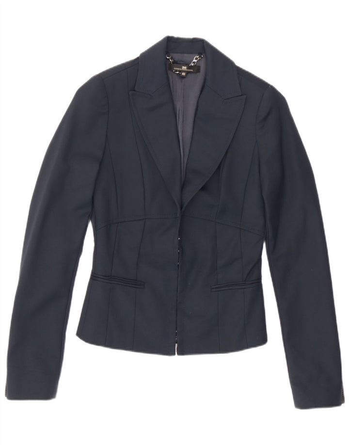 Jachetă Blazer Femei Elisabetta Franchi IT 40 Mic Bumbac Bleumarin
