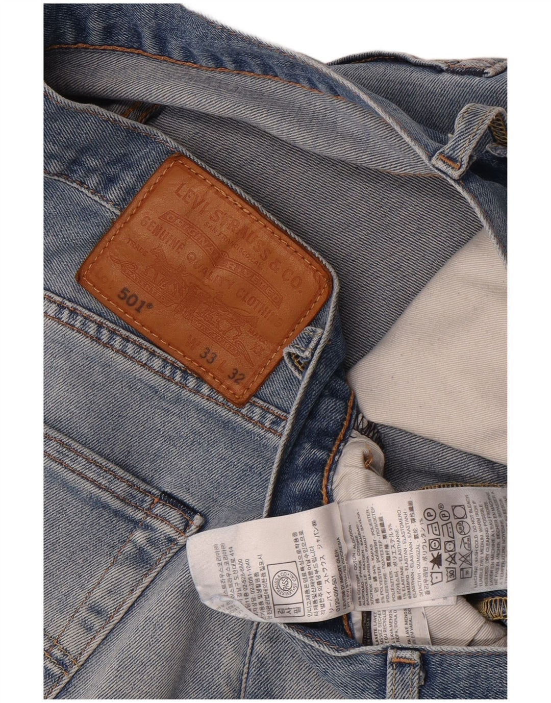 Blugi drepti pentru bărbați Levi's 501 W33 L32 Bumbac albastru
