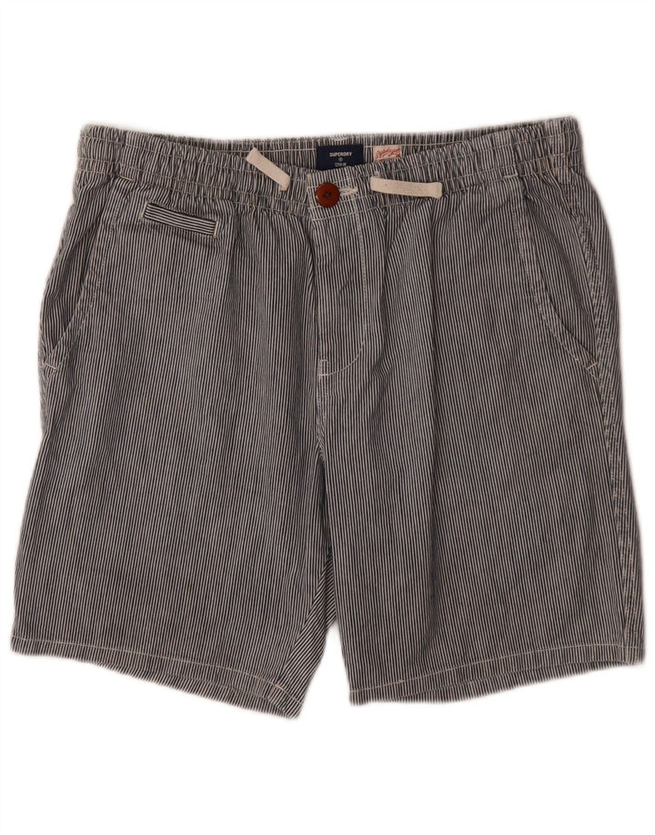 Pantaloni scurți chino pentru bărbați Superdry Medium W32 Blue Pinstripe Bumbac