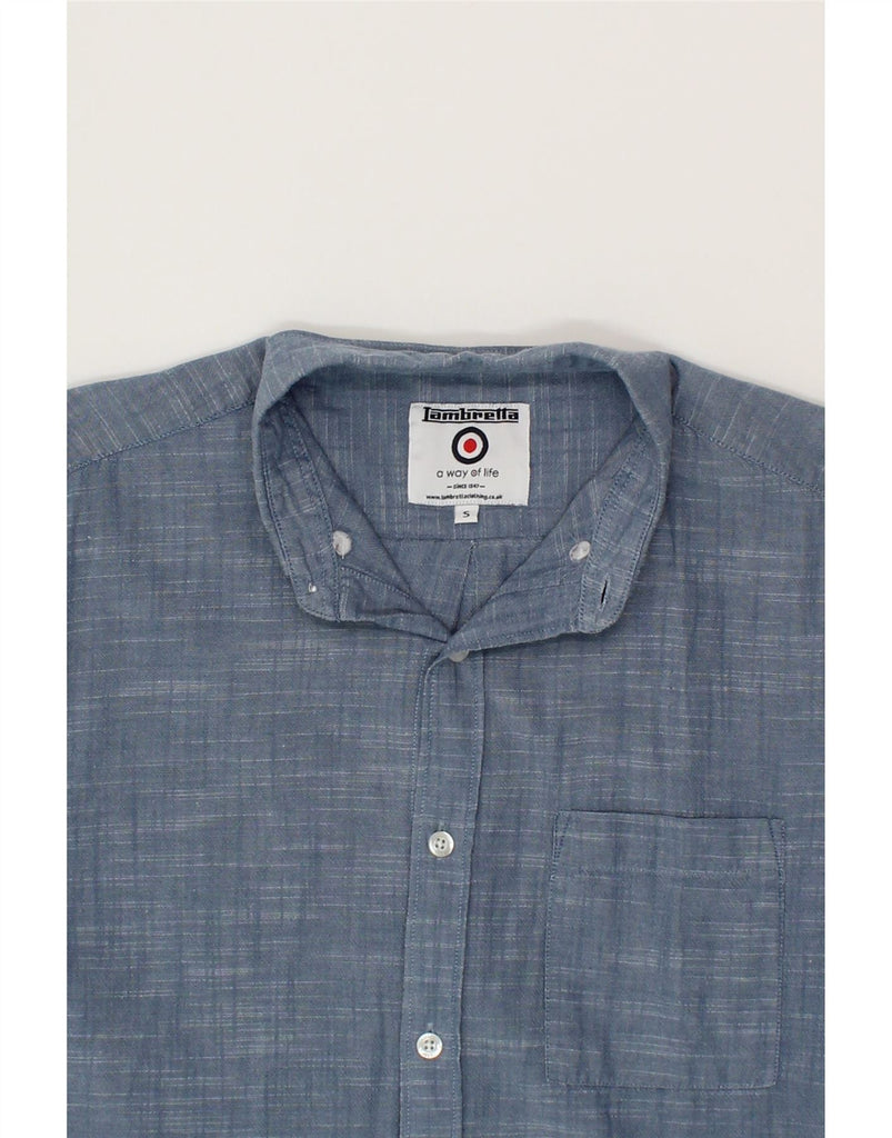 LAMBRETTA Mens Shirt Small Blue Cotton Vintage Lambretta and Second-Hand Lambretta from Messina Hembry 