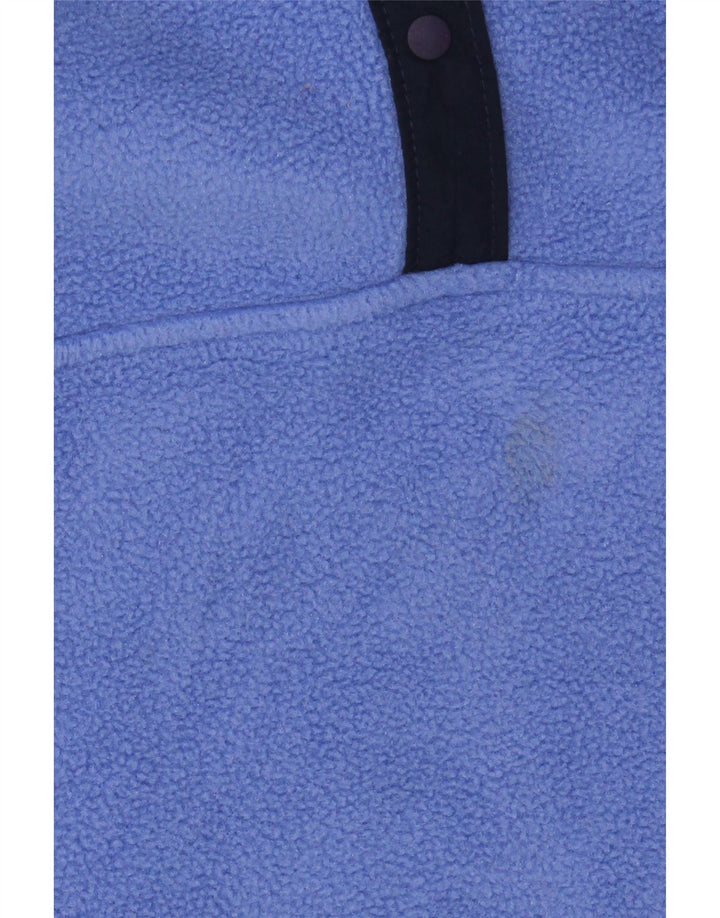 Pulover pentru femei L.L.BEAN, cu gât cu nasturi, fleece UK 14, poliester albastru mediu