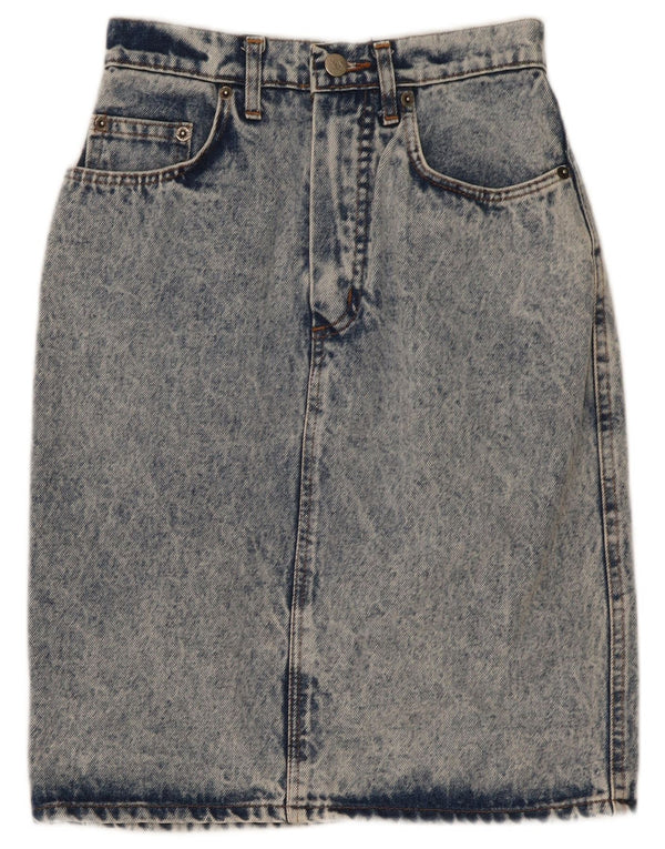 Fusta de blugi vintage pentru femei W27 Bumbac albastru mic