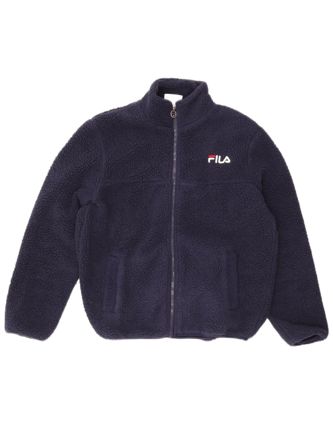 Jachetă cu fleece grafică supradimensionată pentru femei FILA UK 6 XS poliester bleumarin