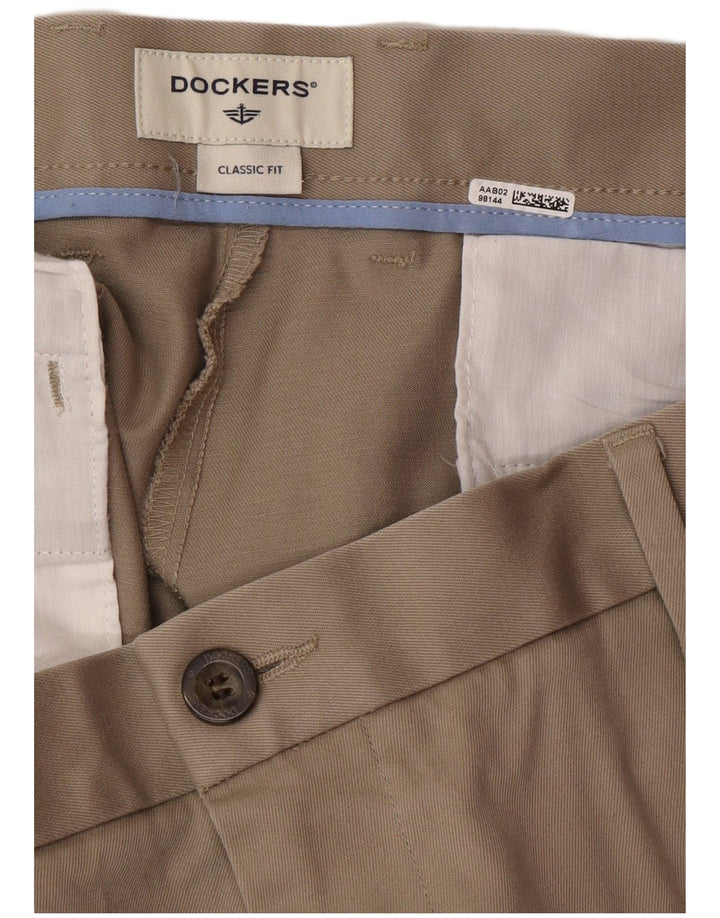 Pantaloni chino pentru bărbați DOCKERS Classic Fit W38 L29 Bej Bumbac Classic