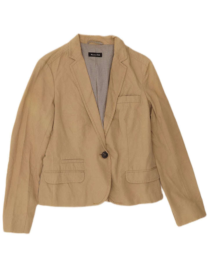 MASSIMO DUTTI Jachetă Blazer Femei 1 Buton EU 40 Bumbac Mediu Bej