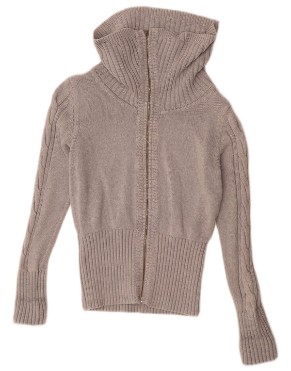 Pulover cardigan cu fermoar complet Tommy Hilfiger pentru femei UK 14 gri mediu