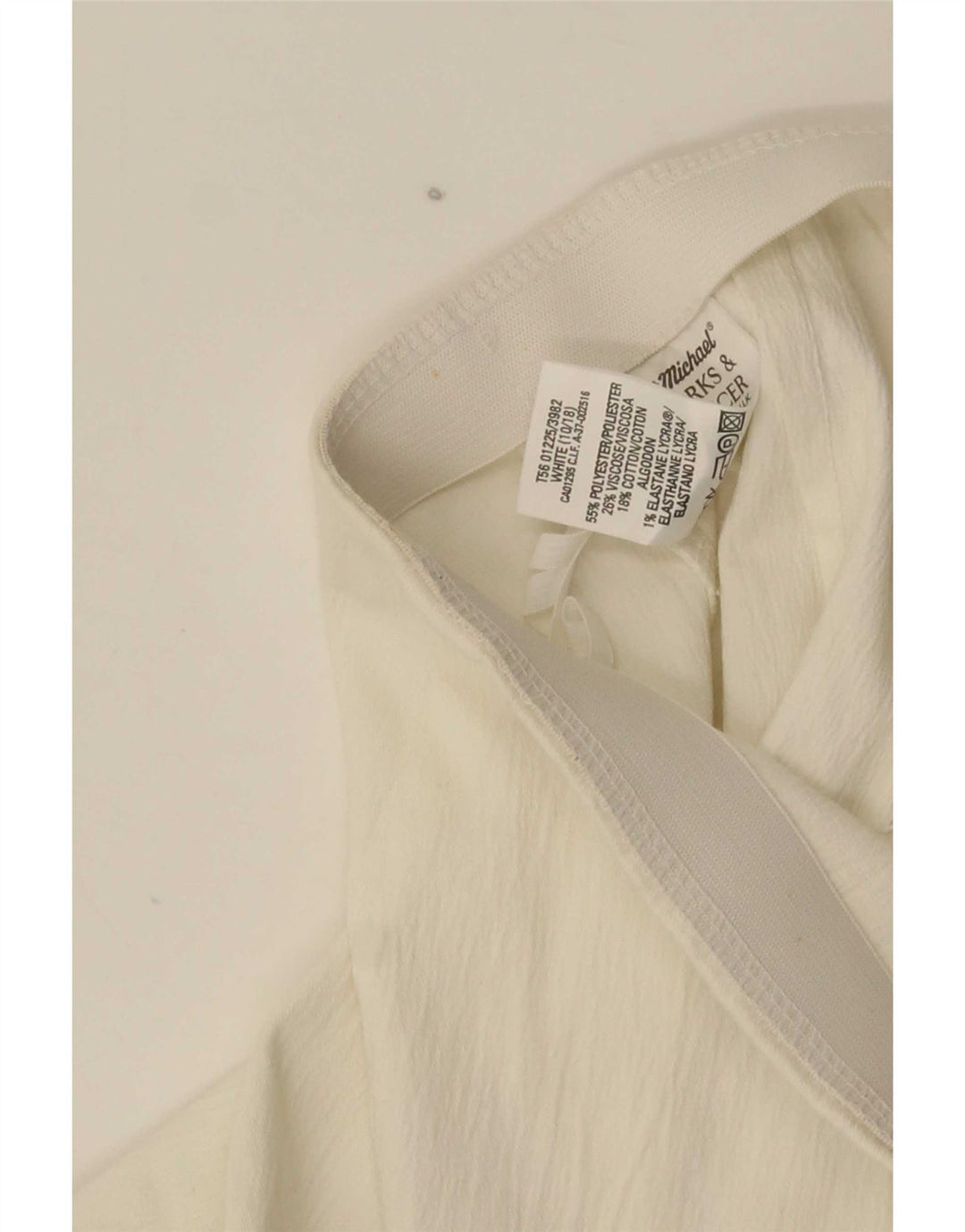 Fusta creion mini pentru femei Marks & Spencer UK 10 Small W25 Poliester alb