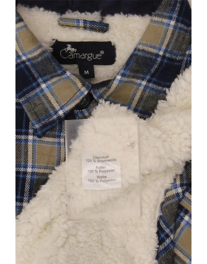CAMARGUE Cămașă de flanel Lumberjack pentru bărbați, bumbac cu carouri, albastru marin mediu