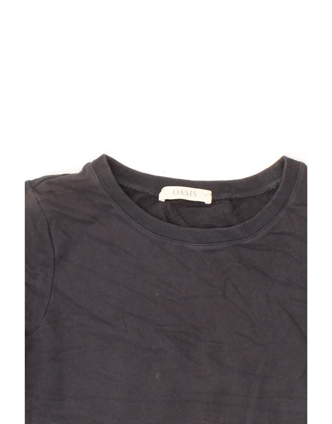 OASIS Womens Sweatshirt Jumper UK 14 Medium Black Colourblock Cotton Vintage Oasis and Second-Hand Oasis from Messina Hembry 