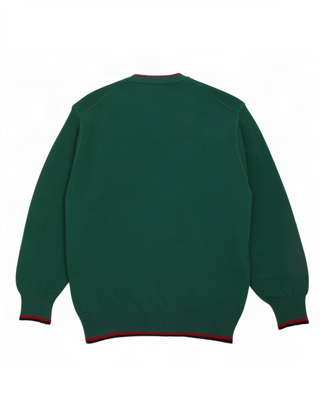 Pulover vintage pentru bărbați, cu grafică, cu decolteu, verde mare