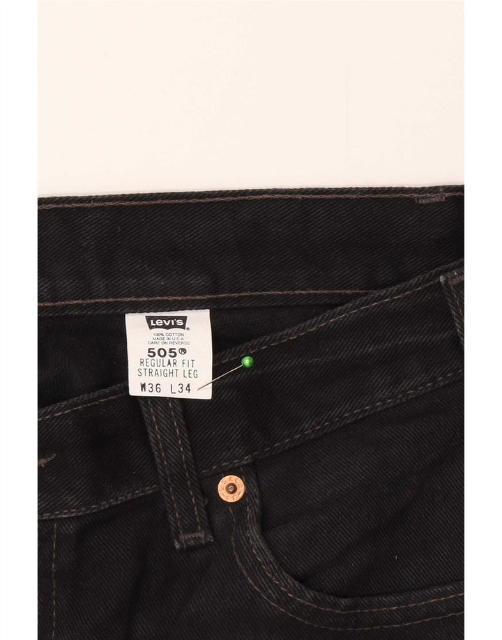 Blugi drepti pentru bărbați Levi's 505, cu ajustare normală, W36 L34, bumbac gri