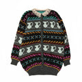 Pulover cardigan cu model abstract pentru femei vintage UK 10 mic multicolor