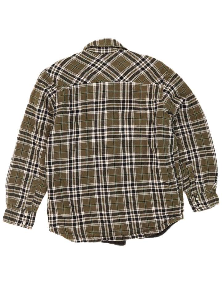 Cămașă de flanel pentru bărbați Dickies Lumberjack, bumbac cu carouri mici, kaki