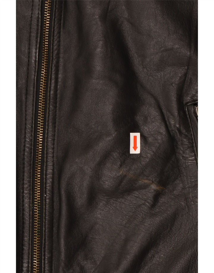 Jachetă vintage din piele pentru bărbați IT 54 XL din piele neagră