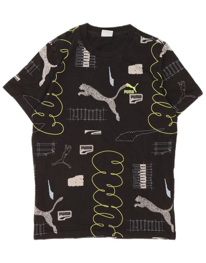 Tricou grafic Puma pentru bărbați Top mic bumbac negru