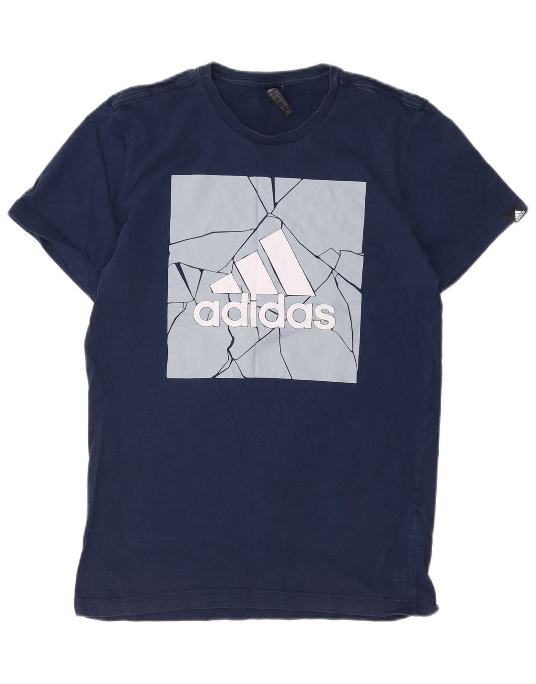 Tricou grafic ADIDAS pentru bărbați Top mic din bumbac bleumarin