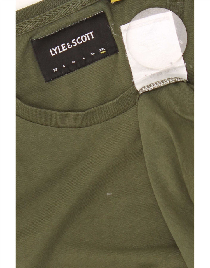 Tricou pentru bărbați Lyle & Scott Top 2XL Kaki Bumbac