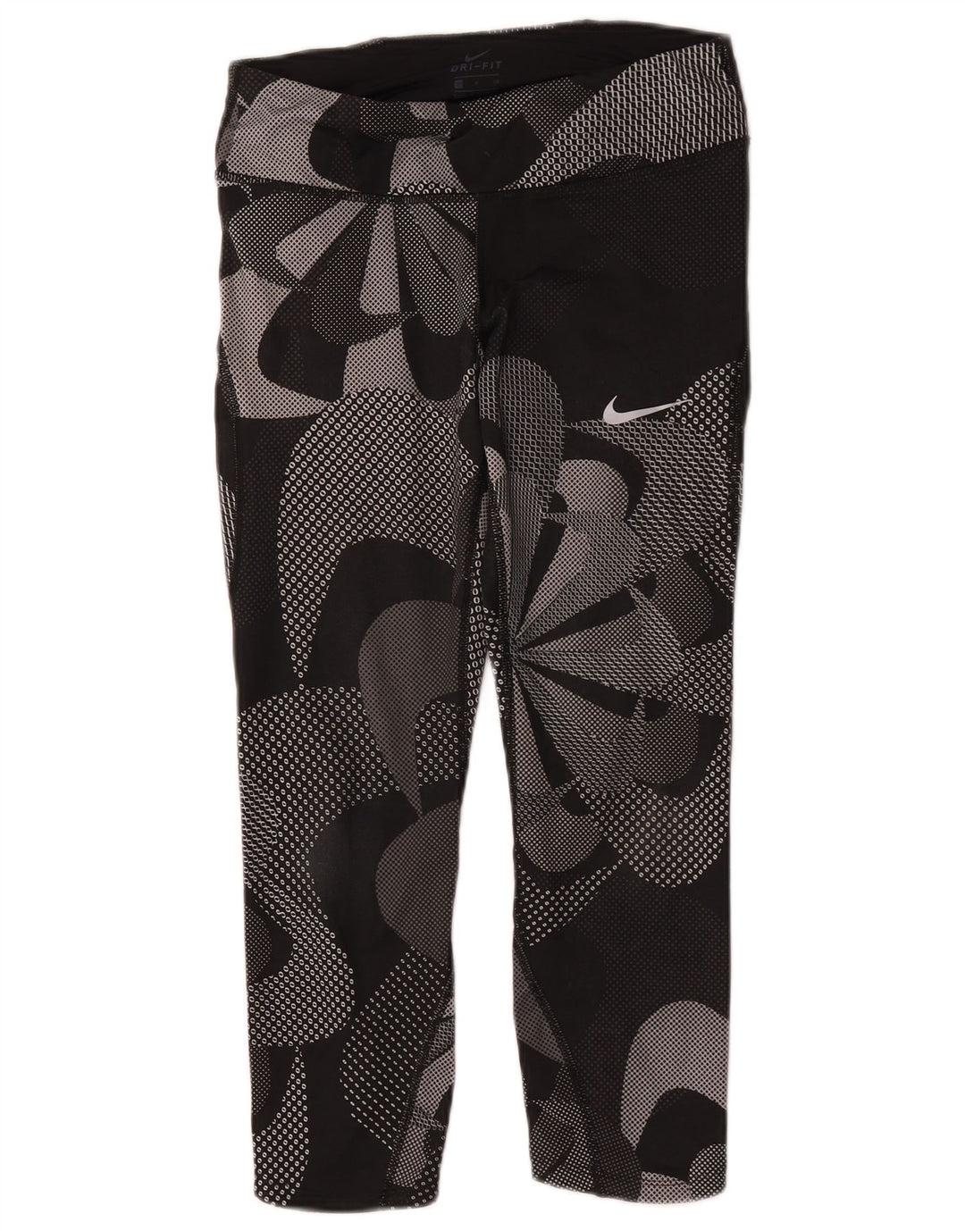Leggings Nike Graphic Capri pentru femei UK 8 Small Negru Floral Poliester