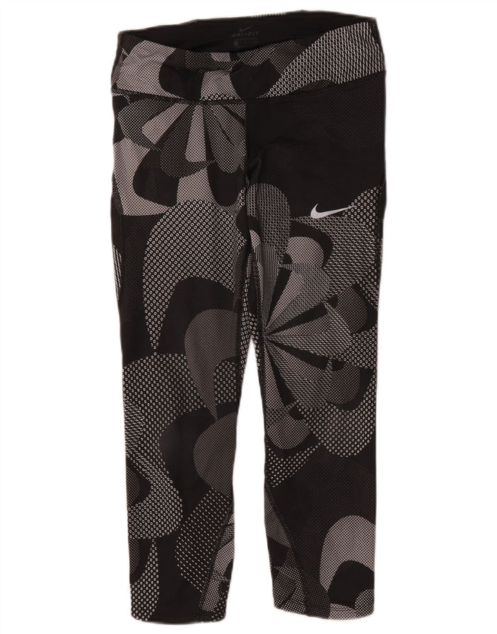 Leggings Nike Graphic Capri pentru femei UK 8 Small Negru Floral Poliester