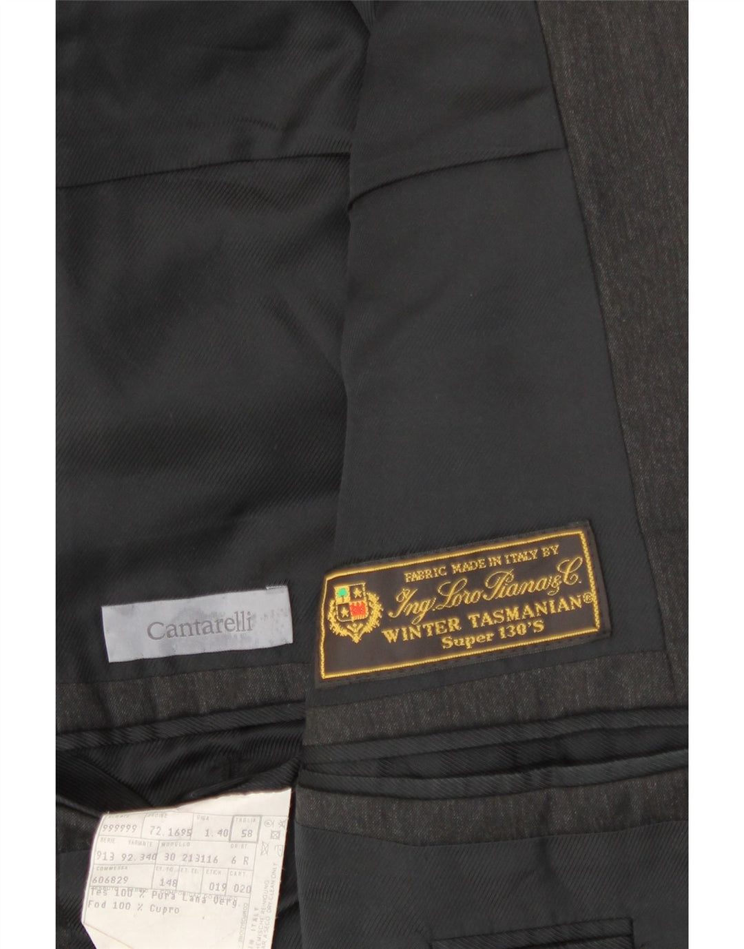 CANTARELLI Jachetă pentru bărbați Loro Piana cu 2 nasturi IT 58 4XL gri