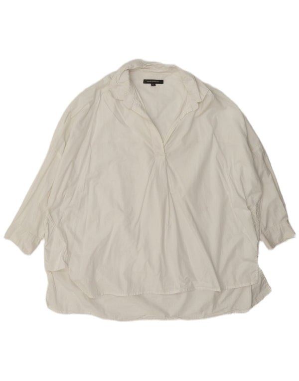 Cămașă pulover supradimensionată pentru femei, French Connection, mânecă 3/4, UK 18 XL, albă