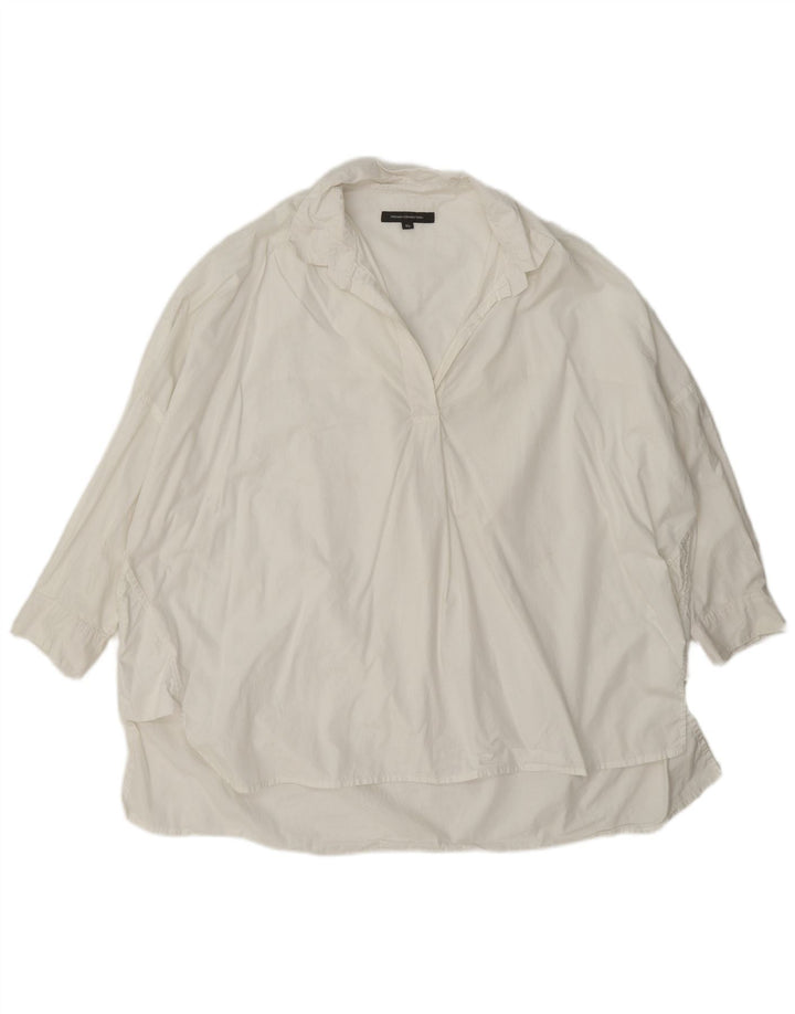 Cămașă pulover supradimensionată pentru femei, French Connection, mânecă 3/4, UK 18 XL, albă