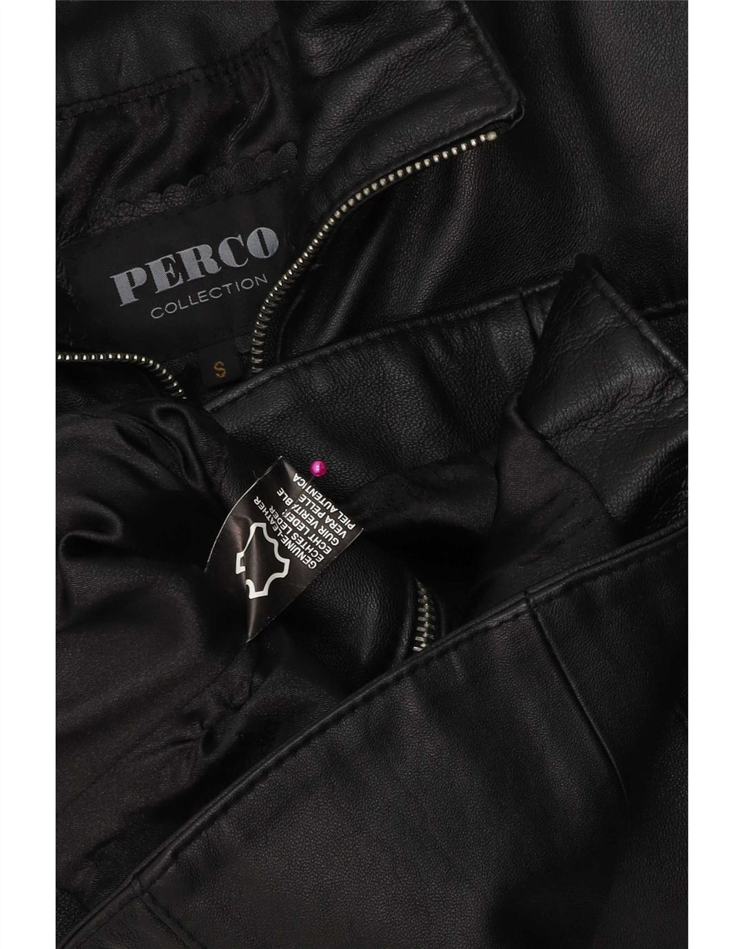 Jachetă de piele vintage pentru femei UK 10 Mic din piele neagră