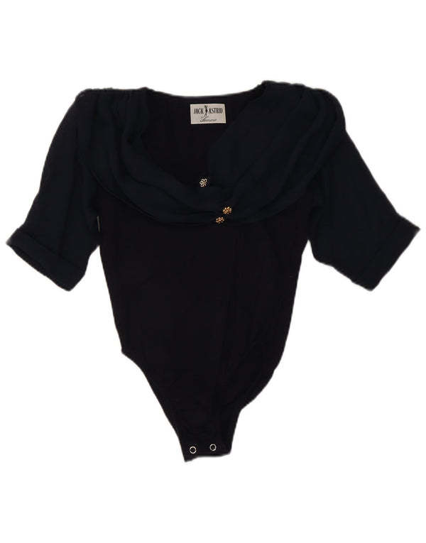 Body vintage pentru femei UK 8 mic albastru marin Floral