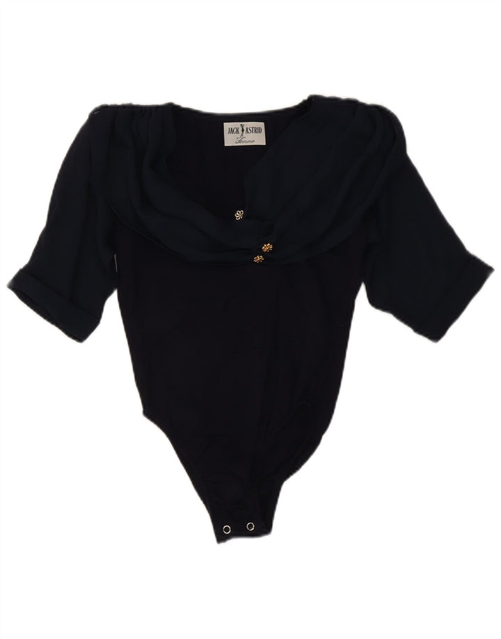 Body vintage pentru femei UK 8 mic albastru marin Floral