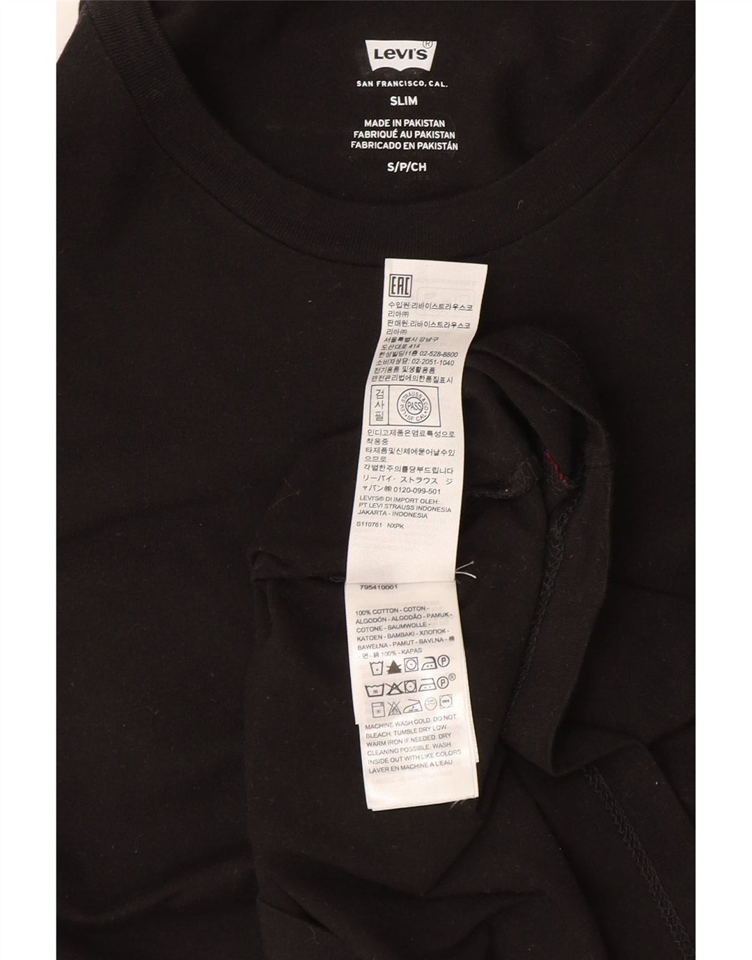 Tricou Levi's Slim Fit Top Bumbac Negru Mic