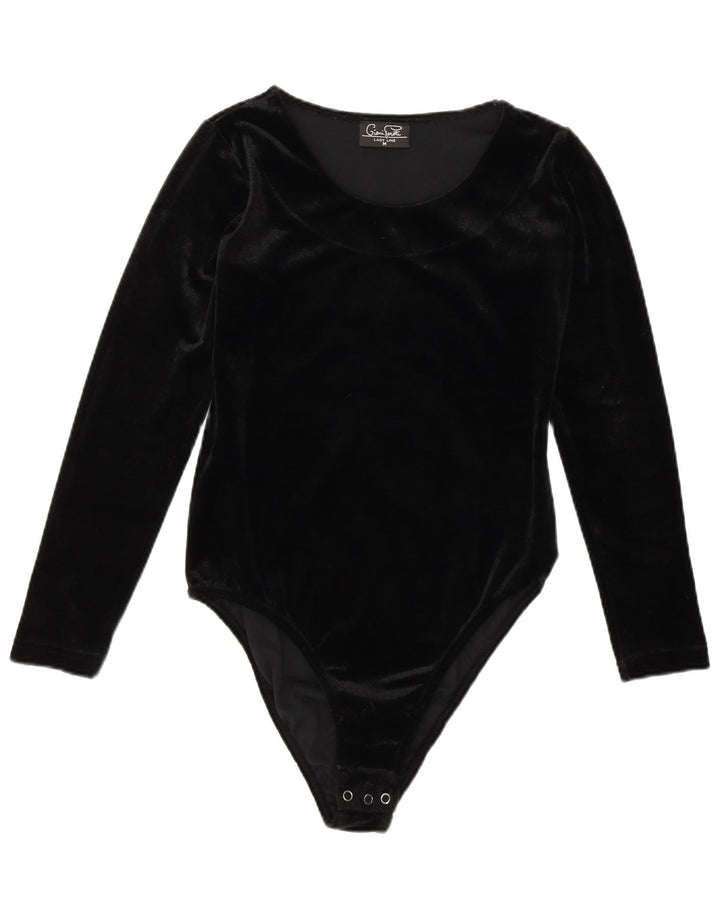 GIANI FEROTI Body pentru femei din catifea UK 14 Poliester mediu negru
