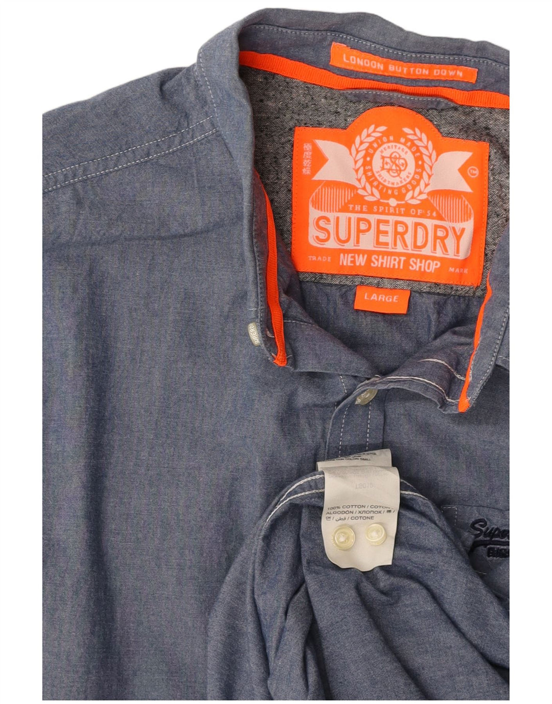 Cămașă pentru bărbați SUPERDRY, mare, albastru, bumbac