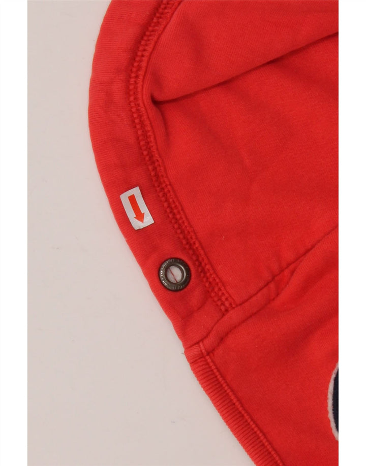 ABERCROMBIE & FITCH Pulover cu capota cu fermoar cu grafic pentru femei UK 16 Large Red