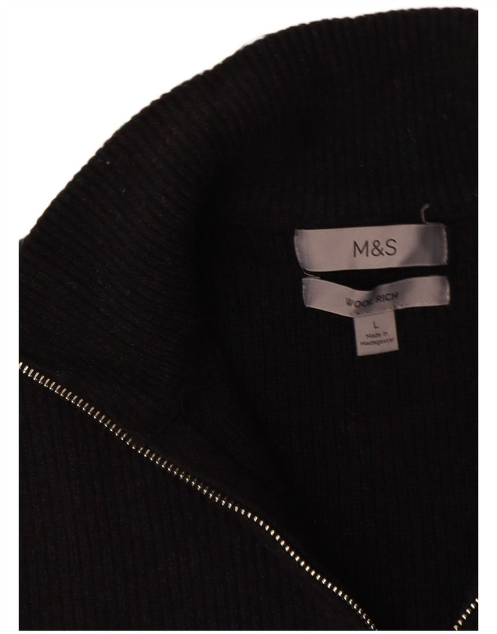 Pulover cardigan pentru bărbați Marks & Spencer, mare, lână bleumarin