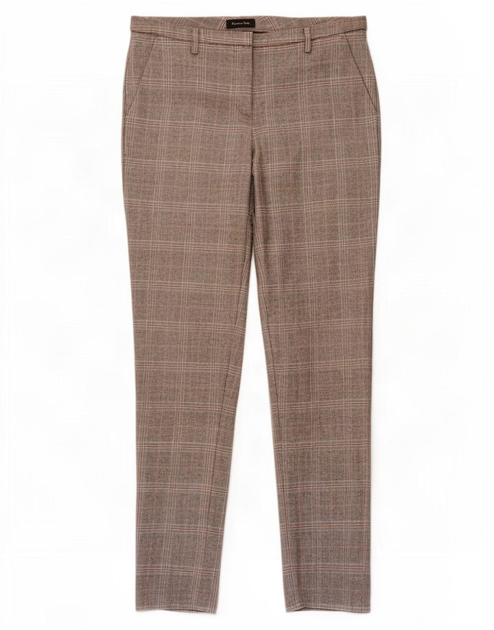 Pantaloni chino Massimo Dutti pentru femei EU 38 Small W28 L30 Gri Houndstooth