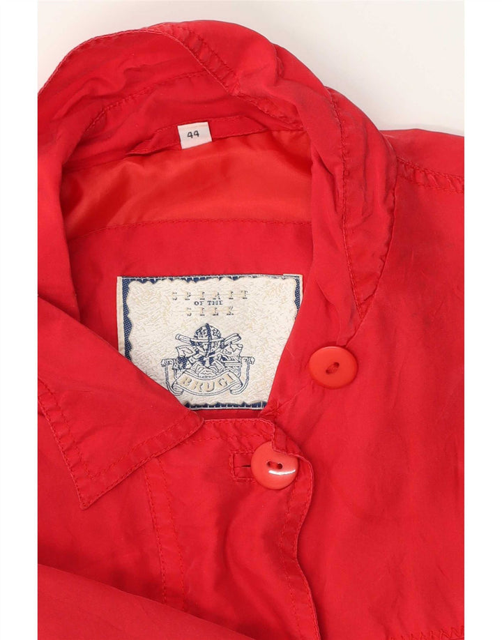 Brugi Jachetă utilitare supradimensionată pentru femei UK 14 Medium Red Silk