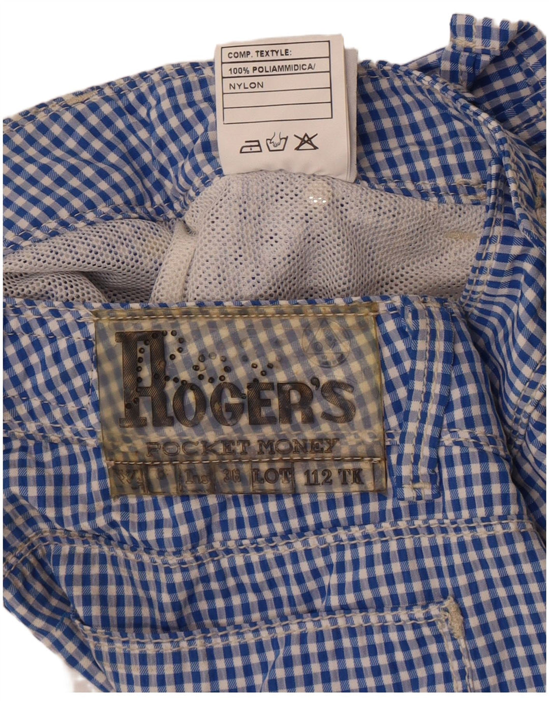 Pantaloni scurti chino Roy Rogers pentru băieți 11-12 ani W26 poliamidă vichy albastru