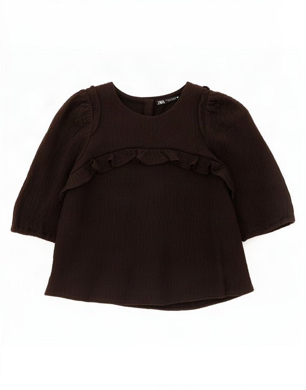 Bluză Crop Top Femei Zara UK 6 XS Bumbac Negru