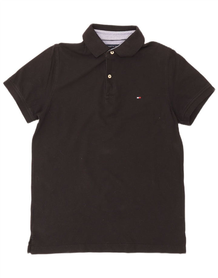 Tricou polo Tommy Hilfiger pentru bărbați, bumbac mediu negru