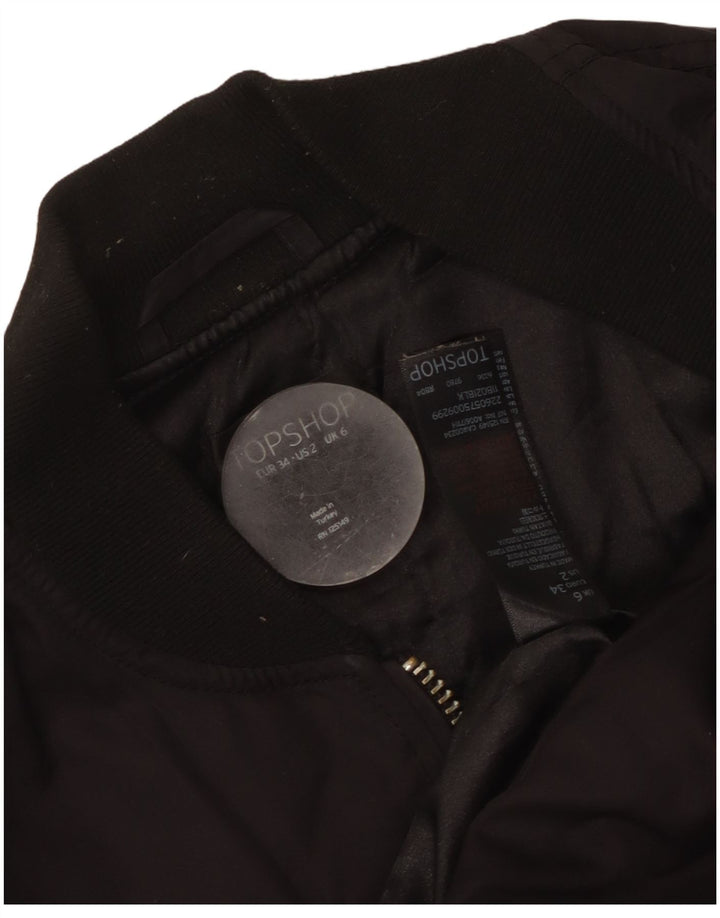 Jachetă bomber supradimensionată pentru femei Topshop UK 6 XS poliester negru